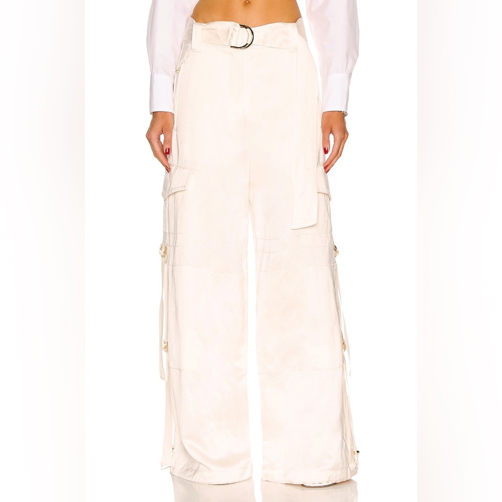 Zimmermann rhythmic relaxed tapered satin cargo pants